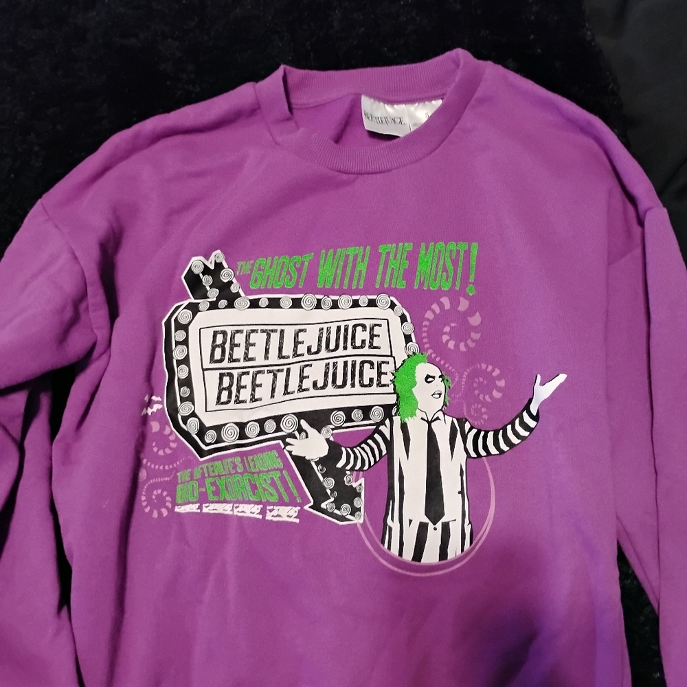 Beetlejuice Graphic Purple Sweatshirt